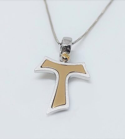 Croce Tau con Catenina oro-min